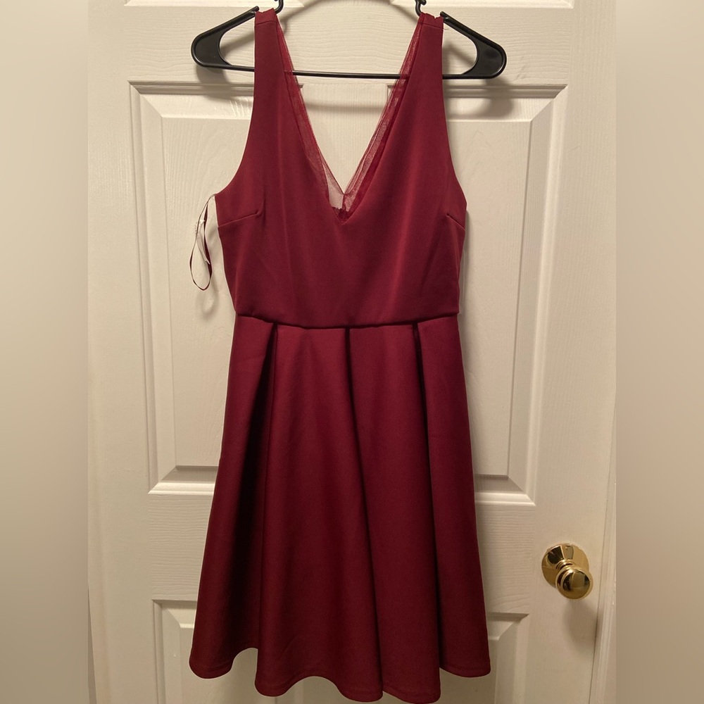 Alyce Paris NEW Burgundy Red A-Line Fit Flare Cocktail Party Dress Large NWT